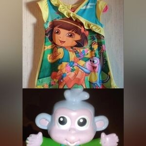 Dora The Explorer 🧭🗺️ Girls Nightgown with Boots Figure